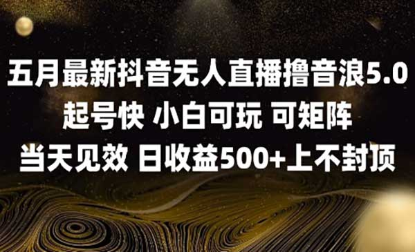 最新无人直播撸音浪网赚项目-副业赚钱-互联网创业-资源整合-影视资源无忧云创