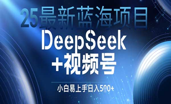 Deepseek+视频号网赚项目-副业赚钱-互联网创业-资源整合-影视资源无忧云创