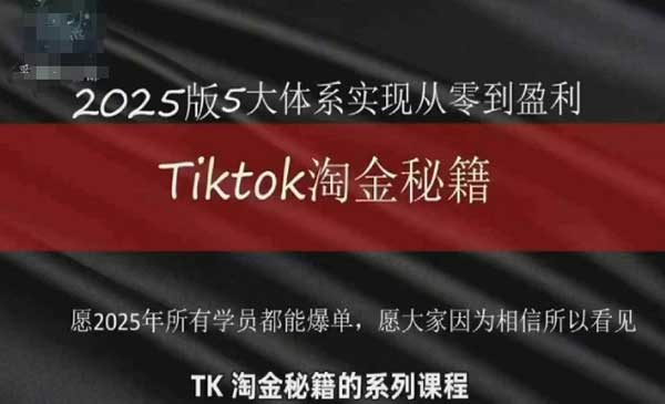 TikTok跨境淘金秘籍网赚项目-副业赚钱-互联网创业-资源整合-影视资源无忧云创