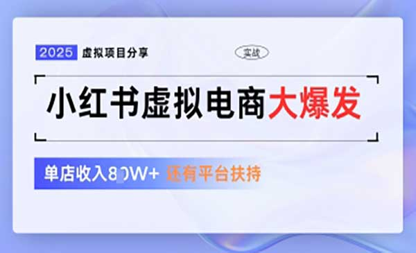 小红书虚拟电商1拖3网赚项目-副业赚钱-互联网创业-资源整合-影视资源无忧云创