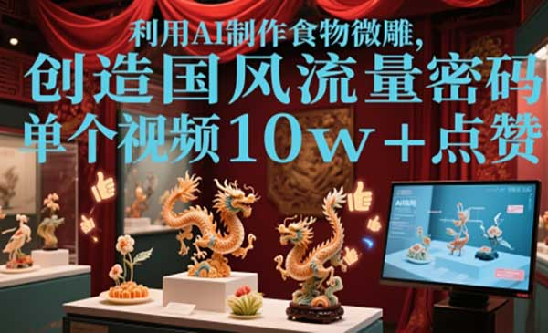 AI制作食物微雕网赚项目-副业赚钱-互联网创业-资源整合-影视资源无忧云创