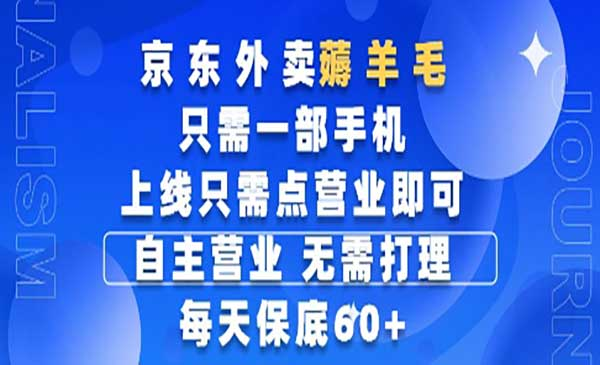 京东外卖薅羊毛网赚项目-副业赚钱-互联网创业-资源整合-影视资源无忧云创