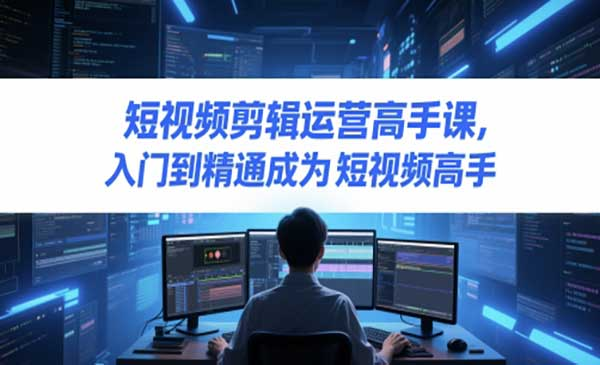 剪辑运营高手课，入门到精通成为短视频高手网赚项目-副业赚钱-互联网创业-资源整合-影视资源无忧云创