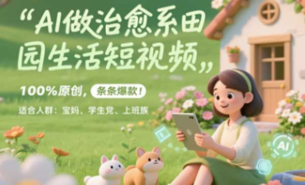 AI田园生活视频，100%原创，条条爆款，无脑矩阵，适合小白网赚项目-副业赚钱-互联网创业-资源整合-影视资源无忧云创