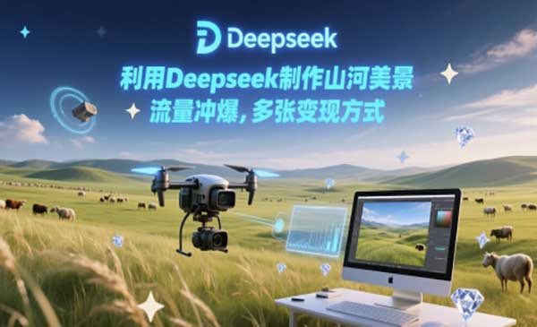 利用Deepseek制作山河美景，流量冲爆，多张变现方式网赚项目-副业赚钱-互联网创业-资源整合-影视资源无忧云创