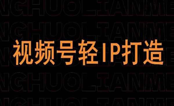 视频号轻IP打造网赚项目-副业赚钱-互联网创业-资源整合-影视资源无忧云创