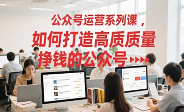 公众号运营系列课，如何打造高质量挣钱的公众号网赚项目-副业赚钱-互联网创业-资源整合-影视资源无忧云创