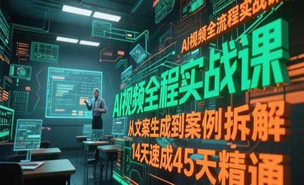 AI视频全程实战课 从文案生成到案列拆解 14天速成45天精通网赚项目-副业赚钱-互联网创业-资源整合-影视资源无忧云创