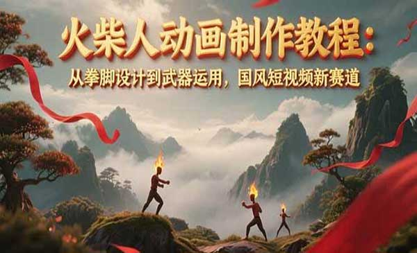 火柴人动画制作教程：从拳脚设计到武器运用，国风短视频新赛道网赚项目-副业赚钱-互联网创业-资源整合-影视资源无忧云创