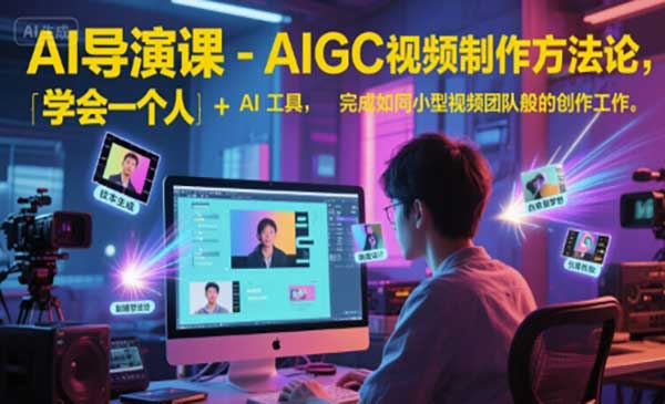 AI导演课-AIGC视频制作方法论，学会一个人+AI工具，完成如同小型视频团队般的创作工作，实现导演梦网赚项目-副业赚钱-互联网创业-资源整合-影视资源无忧云创