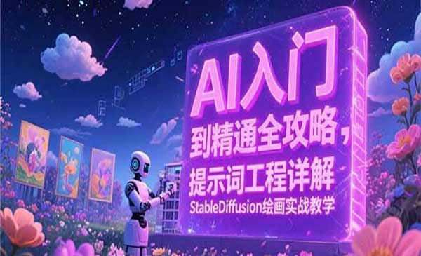 普通人必学的AI课程 入门到精通全攻略提示词工程详解StableDifusion绘画实战教学网赚项目-副业赚钱-互联网创业-资源整合-影视资源无忧云创