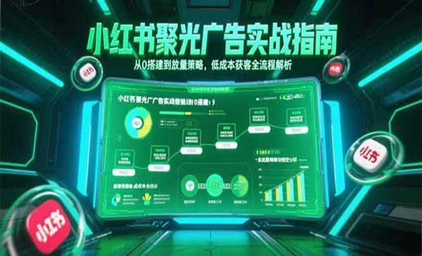 小红书聚光广告实战指南 从0搭建到放量策略，低成本获客全流程解析网赚项目-副业赚钱-互联网创业-资源整合-影视资源无忧云创