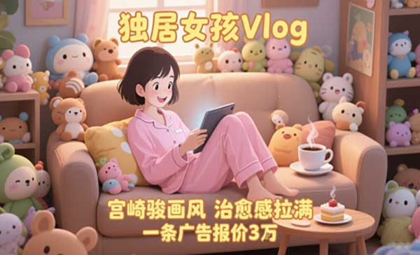 单个账号涨粉71W！用AI制作独居女孩Vlog，宫崎骏画风，治愈感拉满，一条广告报价3W网赚项目-副业赚钱-互联网创业-资源整合-影视资源无忧云创