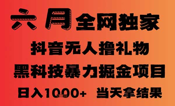 25年6月份独家无人直播暴力掘金，长期稳定日入1000+网赚项目-副业赚钱-互联网创业-资源整合-影视资源无忧云创