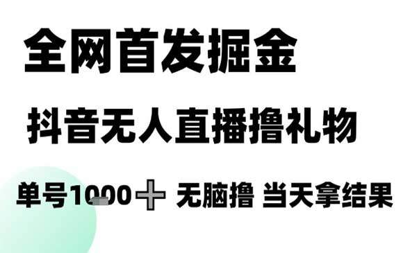2025六月最新无人直播独家撸音浪掘金，月入三万的项目玩法网赚项目-副业赚钱-互联网创业-资源整合-影视资源无忧云创