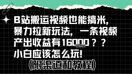 b站掘金计划？搬运视频也能挣拉新的收益，小白应该怎么玩！网赚项目-副业赚钱-互联网创业-资源整合-影视资源无忧云创