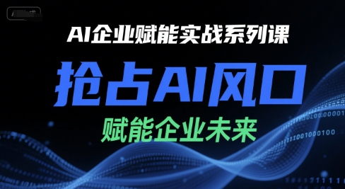 AI企业赋能实战系列课，抢占AI风口，赋能企业未来网赚项目-副业赚钱-互联网创业-资源整合-影视资源无忧云创