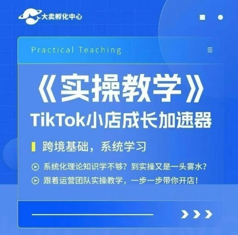 大卖家孵化中心TikTok实操课，TikTok小店成长加速器，跨境基础系统学习，一步一步带你开店网赚项目-副业赚钱-互联网创业-资源整合-影视资源无忧云创