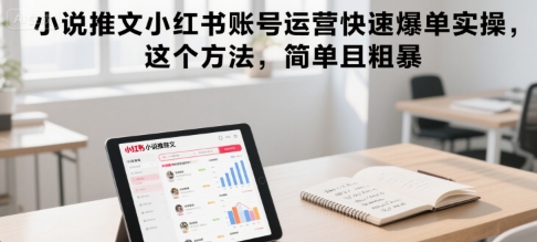 小说推文小红书账号运营快速爆单实操，这个方法，简单且粗暴网赚项目-副业赚钱-互联网创业-资源整合-影视资源无忧云创