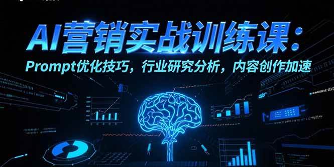 AI营销实战训练课：Prompt优化技巧，行业研究分析，内容创作加速网赚项目-副业赚钱-互联网创业-资源整合-影视资源无忧云创