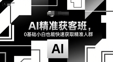 AI精准获客班，0基础小白也能快速获取精准人群网赚项目-副业赚钱-互联网创业-资源整合-影视资源无忧云创