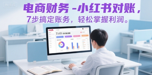 电商财务-小红书对账，7步搞定账务，轻松掌握利润网赚项目-副业赚钱-互联网创业-资源整合-影视资源无忧云创